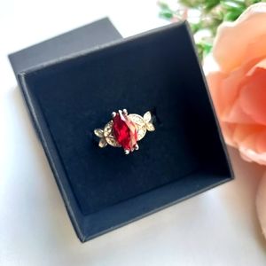 Closet clean up Red stone sterling silver ring